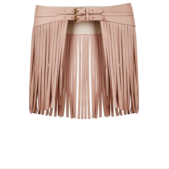 BCBGMAXAZRIA TAN NWOT WIDE FRINGED BELT main image 5